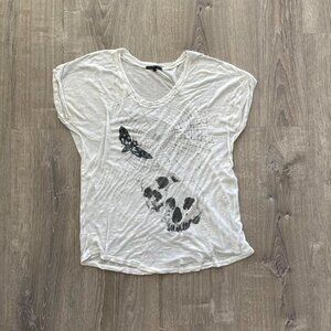 skulls & spider web white tee